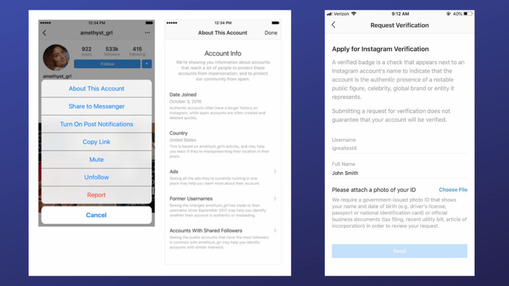 Instagram adds verification and authentication tools with safety in mind